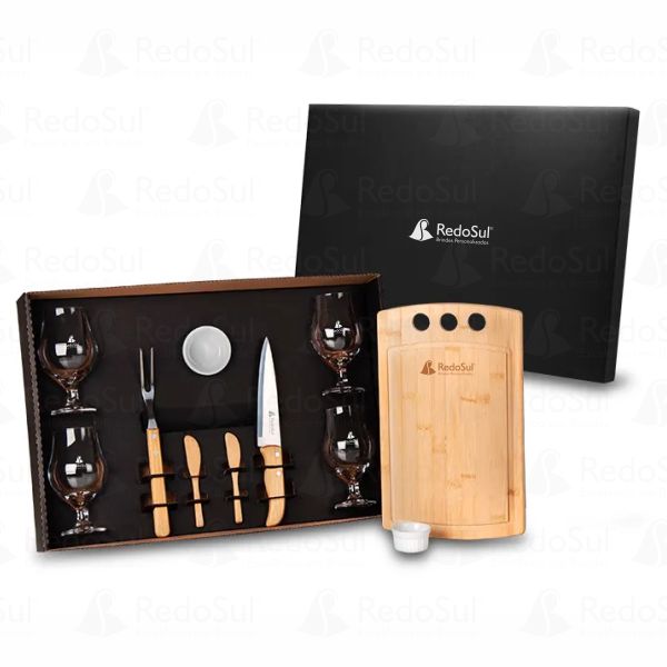 Kit Churrasco personalizado com acessório para Petiscos e Tábua - 11 Pçs Kit Churrasco personalizado com acessório para Petiscos e Tábua - 11 Pçs